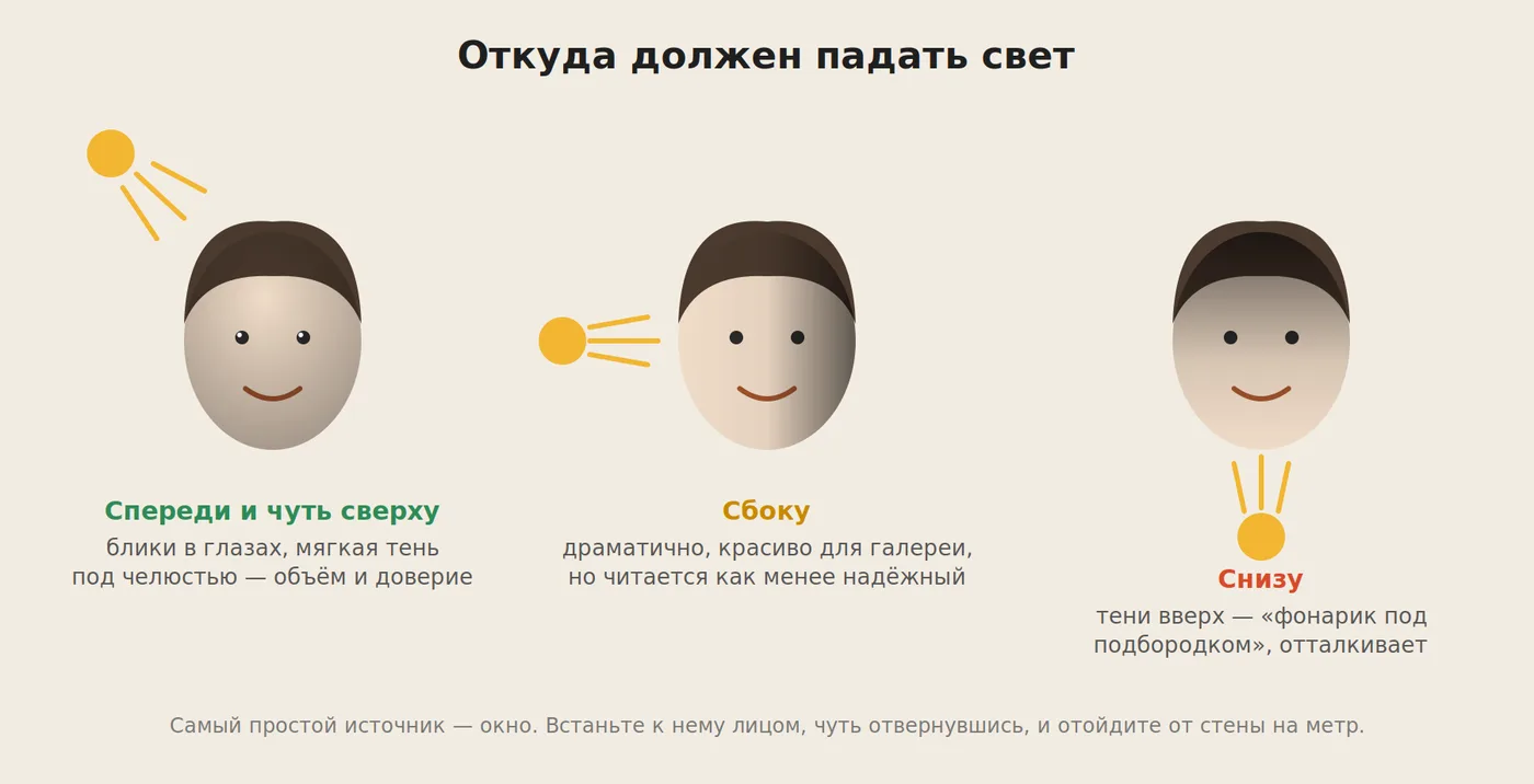 Схема направления света для портрета
